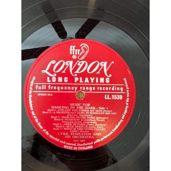 Cyril Stapleton & His Orchestra "Dancing In The Dark" Vinyl Record LL.1539 Album - Picture 3 of 6